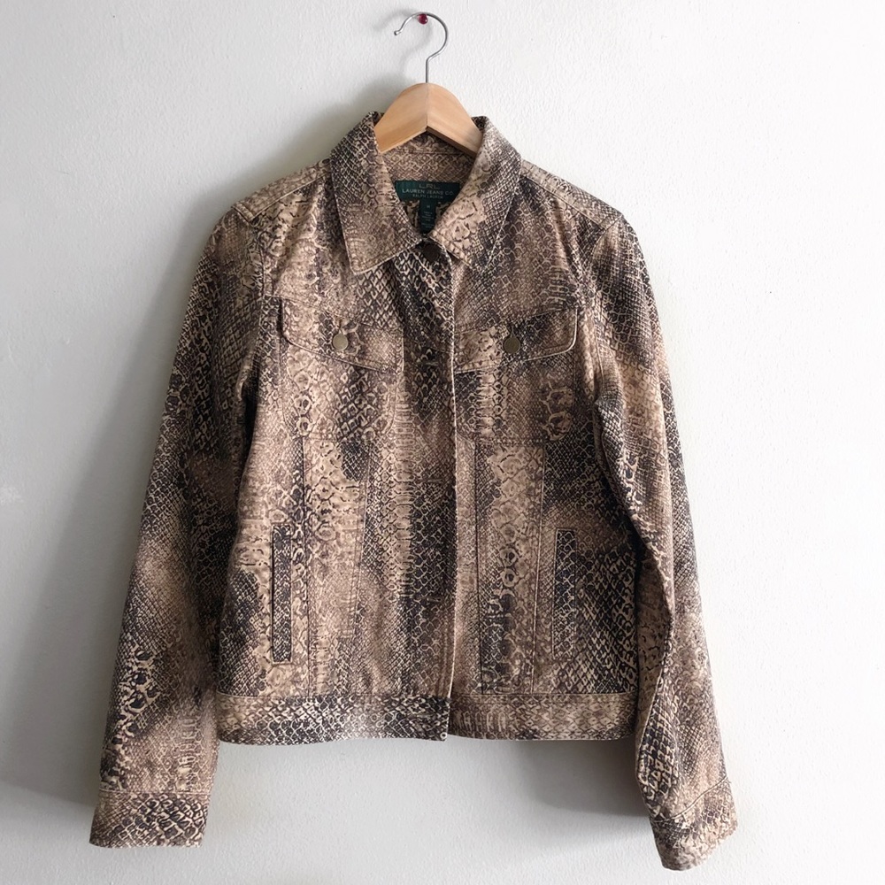 Ralph Lauren🐍Snake Print Denim Jacket 100% Cotton
